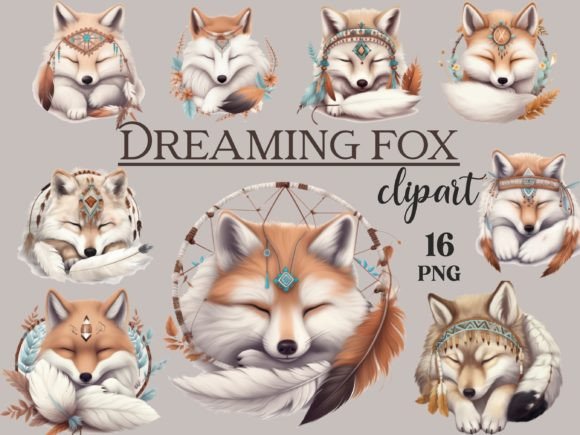 Download Cute Dreaming Fox Boho Clipart - Clipart Collection