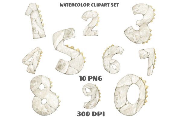 Download Stone Numbers, Watercolor Clipart, PNG - Clipart Collection