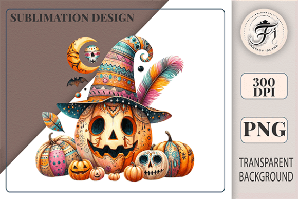Download Boho Halloween Pumpkin Clipart Witch Hat - Clipart Collection