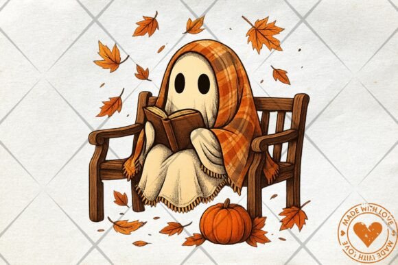Download Watercolor Cozy Ghost Reading Clipart - Clipart Collection