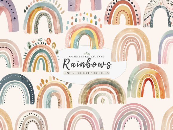 Download Cute Clipart Pastel Rainbow,Boho Rainbow - Clipart Collection