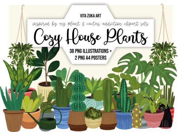 Download Cozy House Plant Clipart Set - Clipart Collection