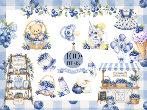 Download Watercolor Blueberries Clipart - Clipart Collection