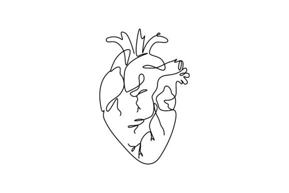 Download Single-line Drawing of the Human Heart - Wing Collection