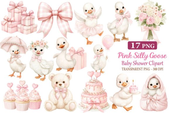 Download Pink Silly Goose Baby Shower Clipart - Clipart Collection