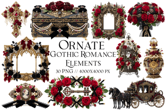 Download Ornate Gothic Romance Elements Clipart - Clipart Collection