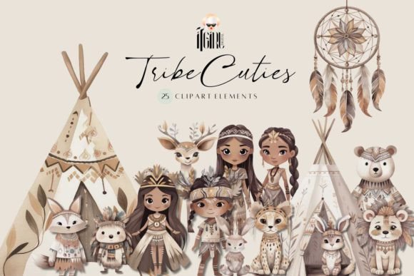 Download Cute Native Boho Animals Clipart - Clipart Collection