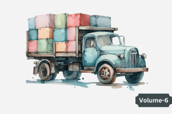 Download Watercolor Truck Clipart Volume –6 - Clipart Collection