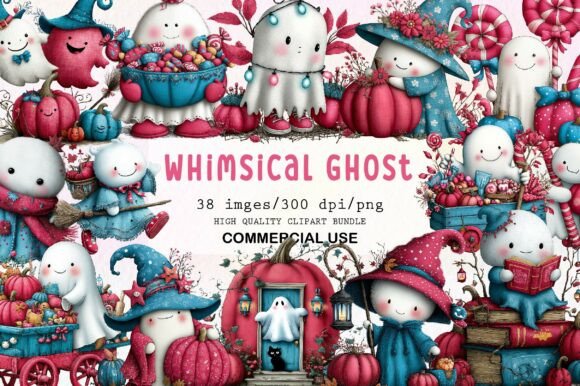 Download Whimsical Ghost Clipart Bundle - Bundle Collection