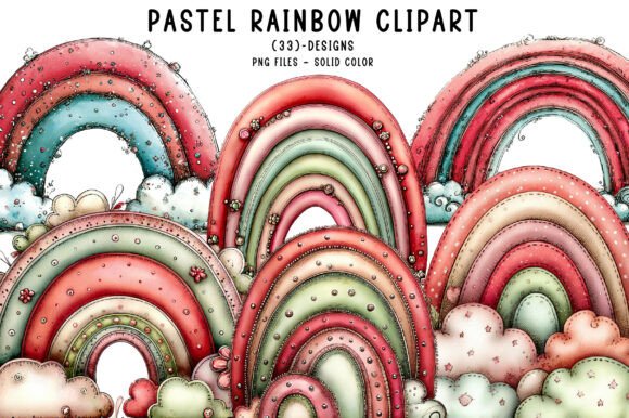 Download Pastel Rainbow Clipart - Clipart Collection