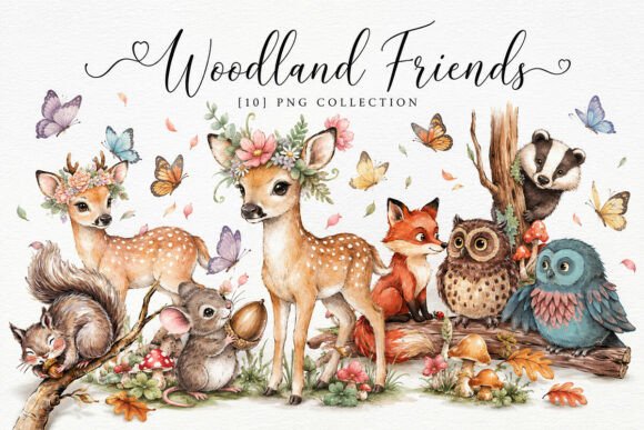 Download Cute Forest Animals Clipart PNG Bundle - Bundle Collection