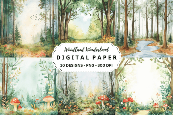 Download Woodland Wonderland Backgrounds Bundle - Bundle Collection