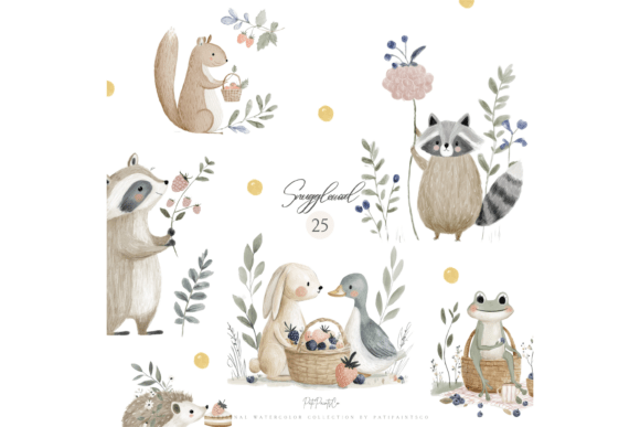 Download Watercolor Woodland Animals Clipart Set - Clipart Collection