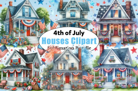 Download 4th of July House Clipart Bundle - Bundle Collection