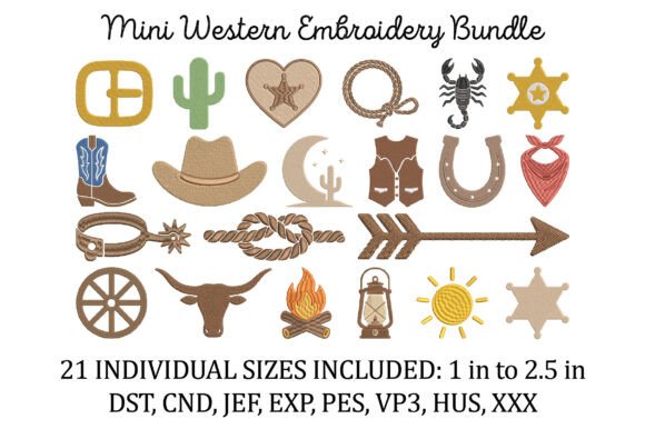 Download Mini Western Embroidery Bundle - Bundle Collection
