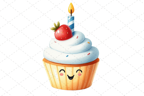 Download Birthday Cupcake Watercolor Clipart - Clipart Collection