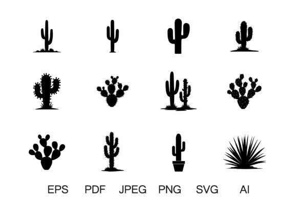 Download Cactus Silhouette Desert Clipart Bundle - Bundle Collection
