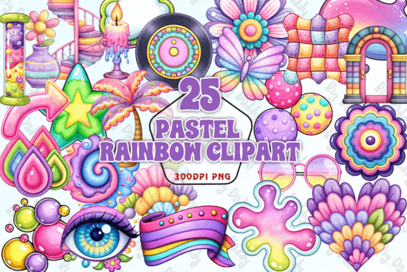 Download Pastel Rainbow Clipart PNG - Clipart Collection