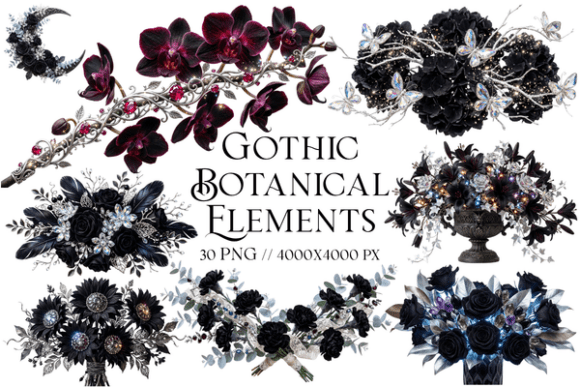Download Gothic Botanical Elements Clipart - Clipart Collection