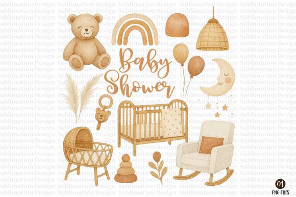 Download Baby Shower Boho Nursery Clipart - Clipart Collection