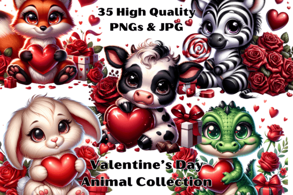 Download Valentine's Day Cute Animal Clipart - Clipart Collection
