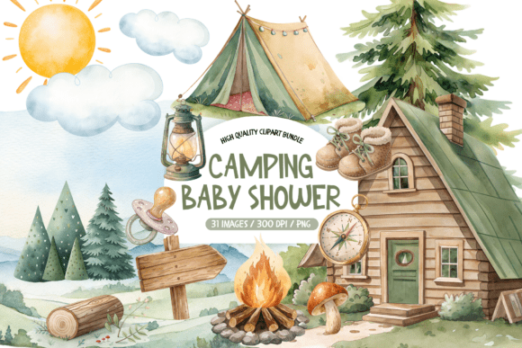 Download Camping Baby Shower Clipart - Clipart Collection
