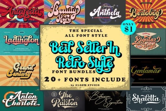 Download Retro Style Font Bundle - Bundle Collection