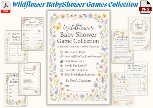 Download Wildflower Baby Shower Game Bundle - Bundle Collection