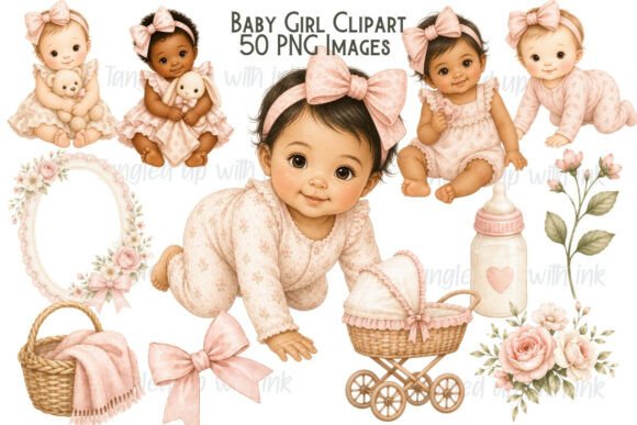 Download Baby Girl Clipart PNG Bundle - Bundle Collection