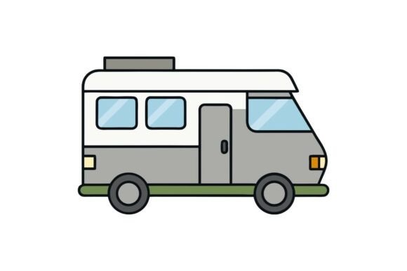 Download RV Camper Van Cartoon Object Clipart - Clipart Collection