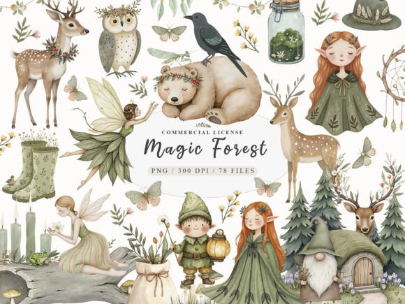 Download Cozy Magic Fairy Forest Witch Clipart - Clipart Collection