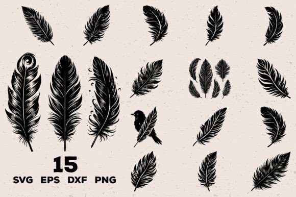 Download Feather SVG Bundle, Boho Bird Feather - Bundle Collection