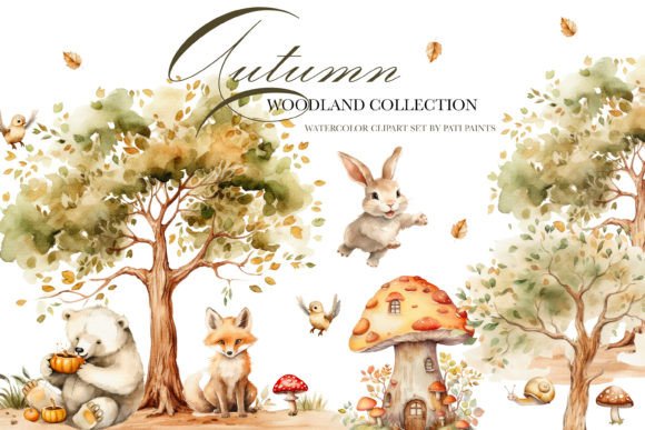 Download Autumn Woodland Animals Clipart Set - Clipart Collection