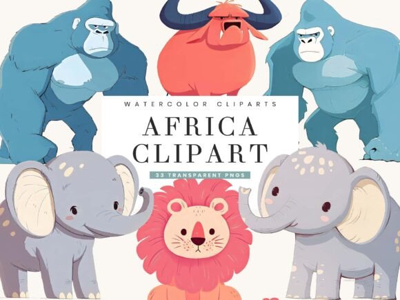 Download Watercolor Africa Animal Clipart Bundle - Bundle Collection