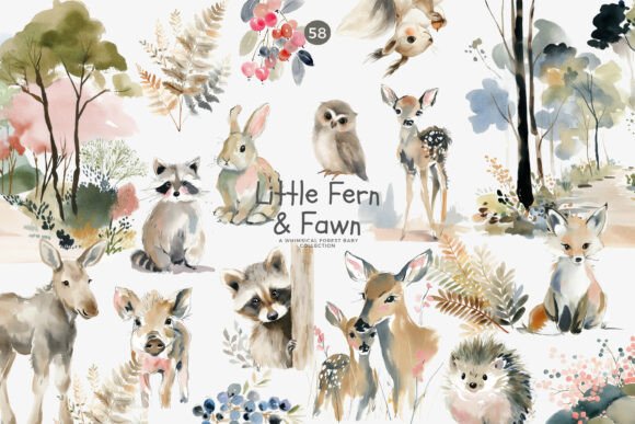 Download Woodland Baby Animal Clipart Bundle Png - Bundle Collection