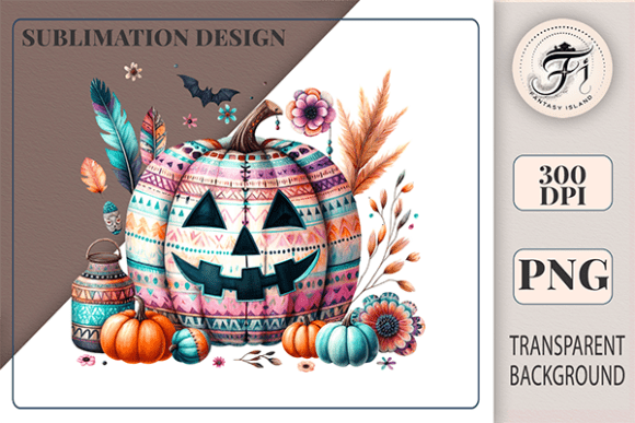 Download Boho Halloween Pumpkin PNG Fall Clipart - Clipart Collection