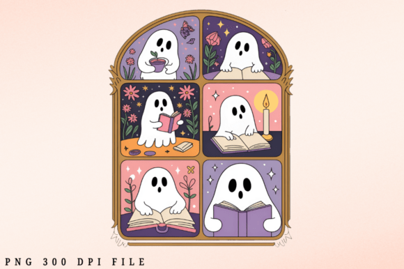 Download Kawaii Ghost Book Lover Clipart PNG - Clipart Collection