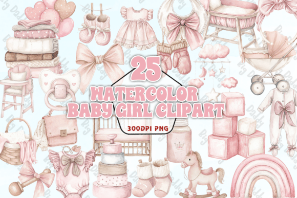 Download Watercolor Baby Girl Clipart PNG - Clipart Collection