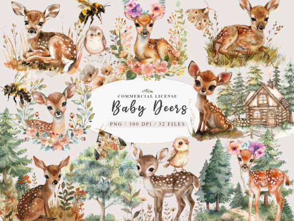 Download Forest Animals Clipart, Baby Deer Png - Clipart Collection