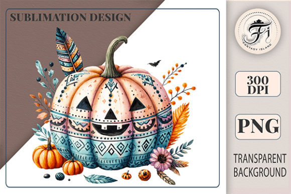 Download Boho Halloween Pumpkin PNG Fall Clipart - Clipart Collection