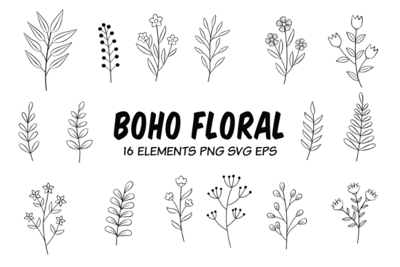 Download Boho Flowers Bundle Svg - Premium Resources