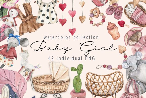 Download Watercolor Baby Girl Clipart - Clipart Collection