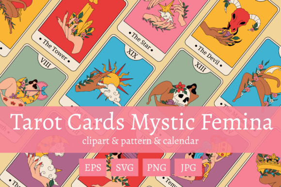 Download Feminine Tarot Cards – Mystic Clipart - Clipart Collection