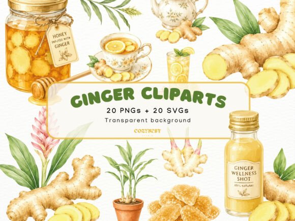 Download Ginger Watercolor Cliparts Botanical PNG - Clipart Collection