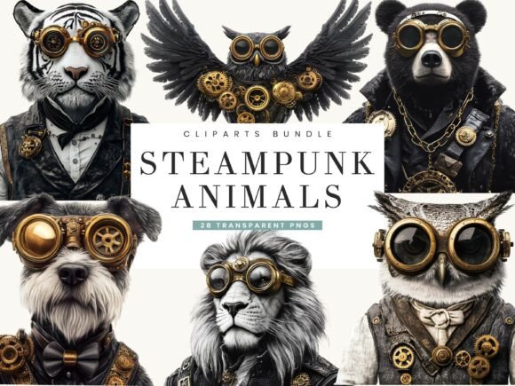 Download Steampunk Animals Portrait Clipart - Clipart Collection