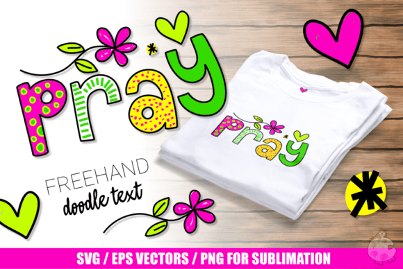 Download Pray Freehand Doodle Typography Clipart - Clipart Collection