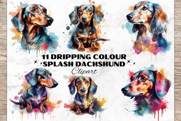 Download Watercolor Dachshund Dog Bundle - Bundle Collection