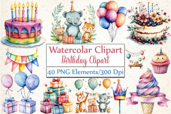 Download Watercolor Birthday Clipart - Clipart Collection