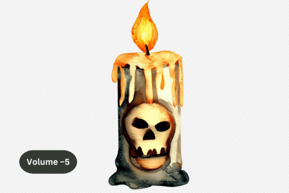 Download Halloween Candles Watercolor Clipart - Clipart Collection