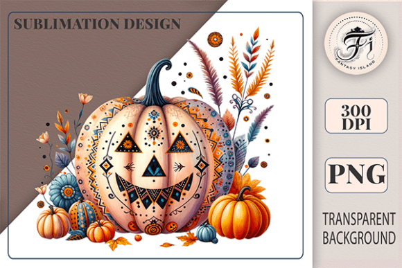 Download Boho Halloween Pumpkin PNG Fall Clipart - Clipart Collection